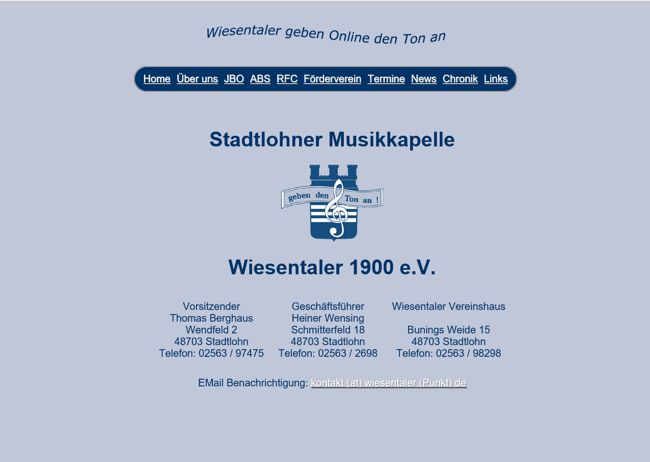 Wiesentaler Musikkapelle Website